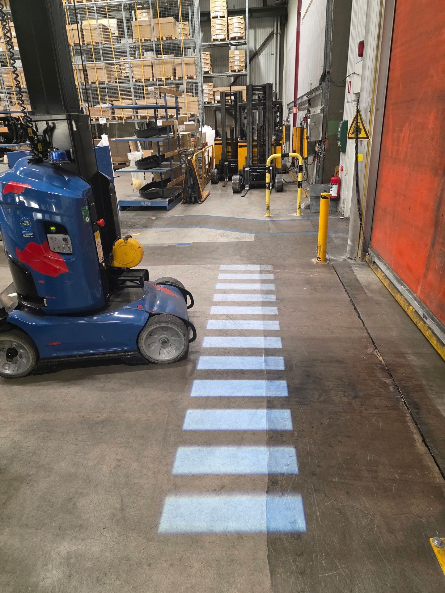SafeBeam Project Beam light projection installation on factory floor